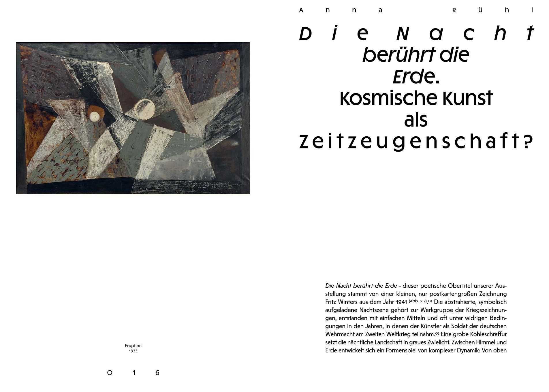 Die Nacht berührt die Erde. Fritz Winters Kosmos der 1930er- und 1940er- Jahre